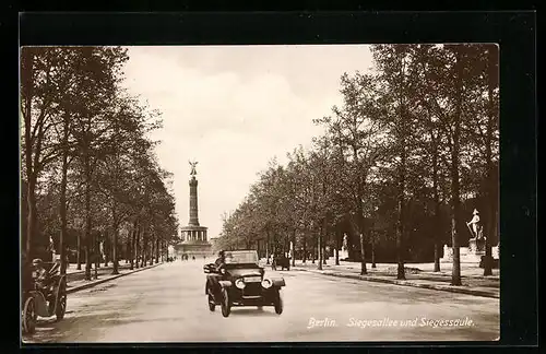 AK Berlin, Siegesallee und Blick zur Siegessäule