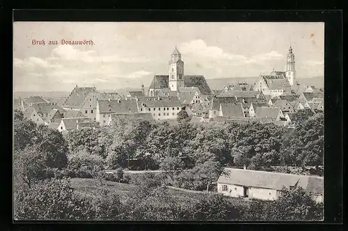 AK Donauwörth, Generalansicht mit Blick zur Kirche