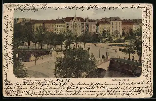 AK Berlin-Tiergarten, Passanten auf dem Lützow-Platz