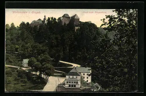 AK Wolkenstein i. Erzgeb., Blick vom Ziegenberg