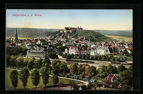 AK Heidenheim a. d. Brenz, Generalansicht mit dem Schloss auf dem Berg