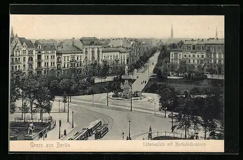 AK Berlin-Tiergarten, Lützowplatz mit dem Herkulesbrunnen