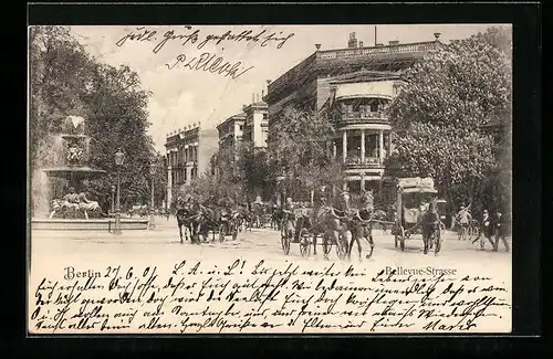 AK Berlin-Tiergarten, Pferdekutschen auf der Bellevue-Strasse