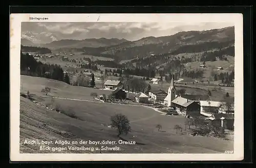 AK Aach i. bayr. Allgäu, Blick gegen Vorarlberg und Schweiz