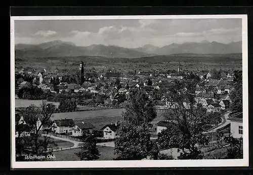 AK Weilheim i. Obb., Generalansicht der Stadt