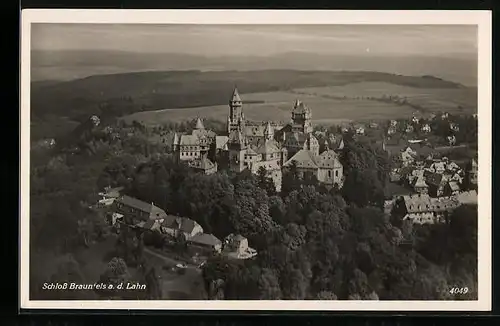 AK Braunfels a. d. Lahn, Blick auf das Schloss, Fliegeraufnahme