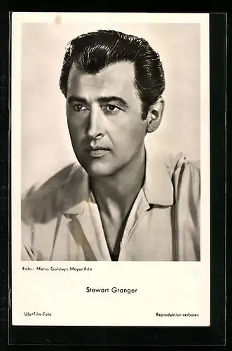 AK Schauspieler Stewart Granger, Portrait im Hemd