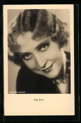 AK Schauspielerin Elga brink, Portrait der jungen Frau