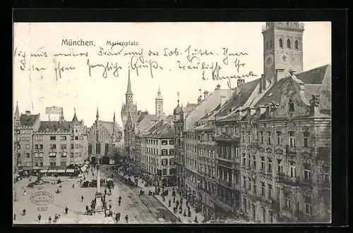 AK München, Partie am Marienplatz