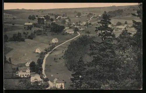 AK Dittersbach b. Neuhausen /Bez. Dresden, Ortsansicht aus der Vogelschau