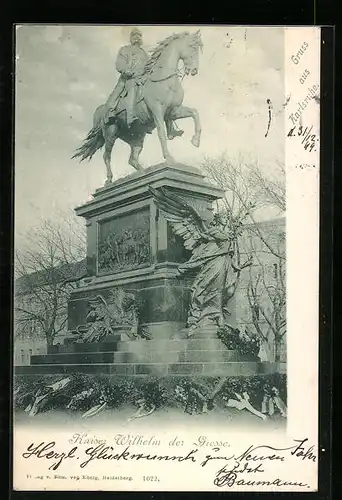 AK Karlsruhe, Denkmal Kaiser Wilhelm der Grosse