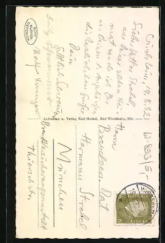 AK Bad Windsheim /Mfr., Strassenpartie mit Stadtkirche