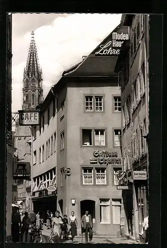 AK Konstanz /Bodensee, Strassenpartie mit Gasthaus zum Elefanten Fritz Stark und Cafe Bosch