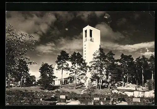 AK Abo, Neue Kapelle und Friedhof bei Nacht