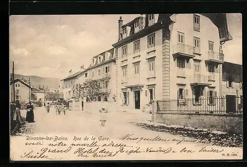 AK Divonne-les-Bains, Rue de la Gare