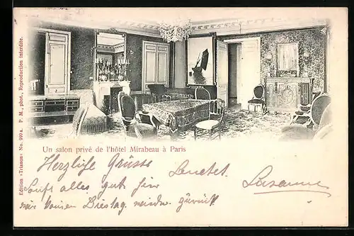 AK Paris, Hotel Mirabeau, Un salon privé