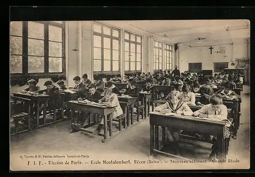 AK Bécon, Ecole Montalembert, Nouveau batiment, Grande Etude