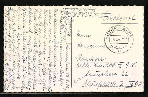 AK Gotenhafen, Teilansicht aus der Vogelschau