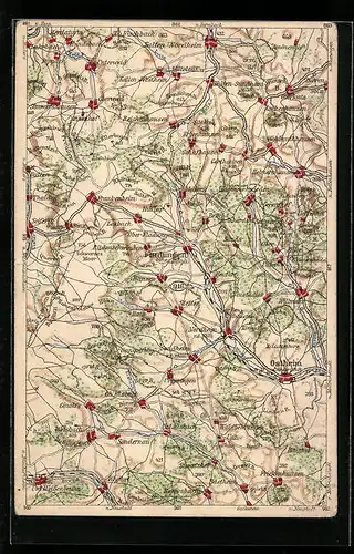 AK Fladungen, Landkarte der Umgebung, Wona-Verlag