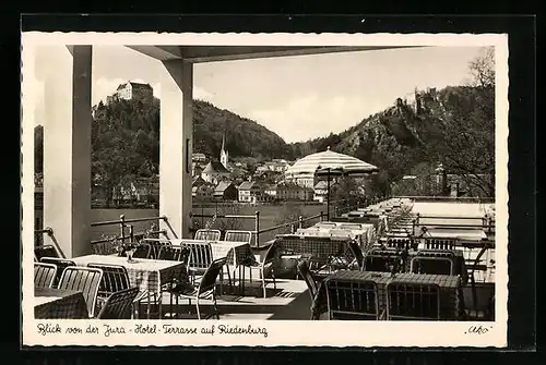 AK Riedenburg, Jura-Hotel, Blick von der Terrasse