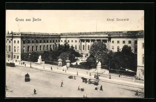 AK Berlin, Kgl. Universität mit Strasse aus der Vogelschau