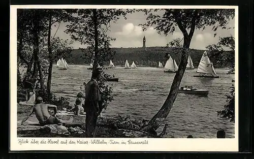 AK Berlin-Grunewald, Havel und Kaiser Wilhelm-Turm