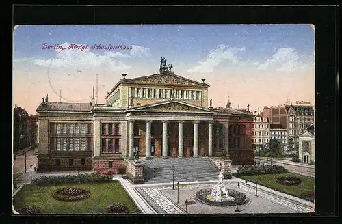 AK Berlin, Schauspielhaus mit Anlagen, Gendarmenmarkt