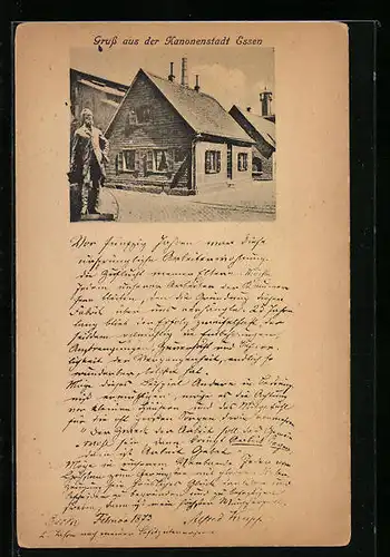 AK Essen, Gebäude und Standbild