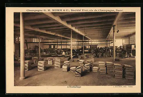 AK Champagne, G. H. Mumm & Co., Societé Vinicole de Champagne, L`Embalage