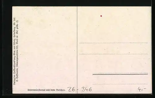 Künstler-AK Heinrich Hoffmann: Untermünstertal, Almhaus und Bauer mit Pflug vor Belchen