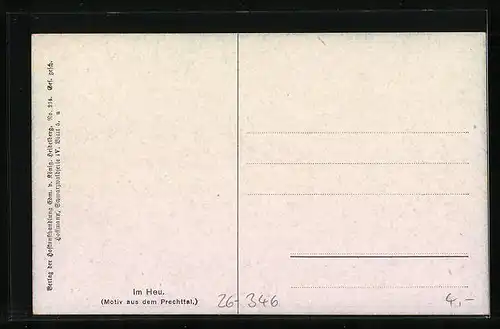 Künstler-AK Heinrich Hoffmann: Prechttal, Im Heu
