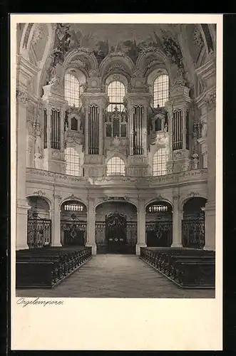 AK Neresheim, Orgelempore in der Benediktiner-Abtei