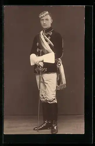 Foto-AK Student in vollem Wichs, 1930