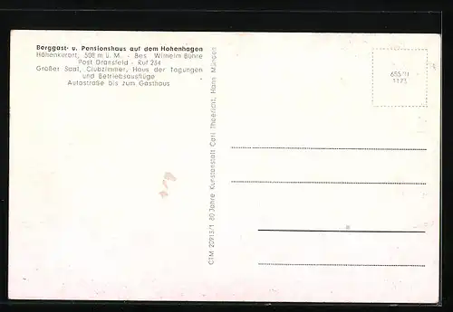 AK Dransfeld, Berggast- und Pensionshaus auf dem Hohenhagen
