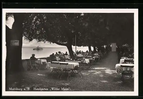 AK Meersburg /Bodensee, Hotelgarten Wilder Mann