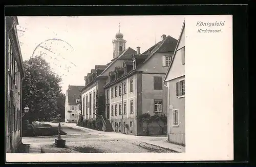 AK Königsfeld, Strassenpartie, Kirchensaal