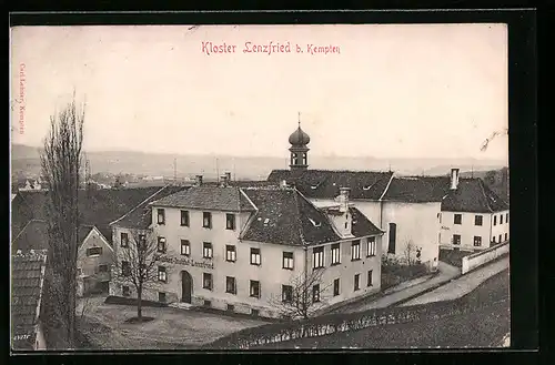 AK Kempten, Kloster Lenzfried aus der Vogelschau