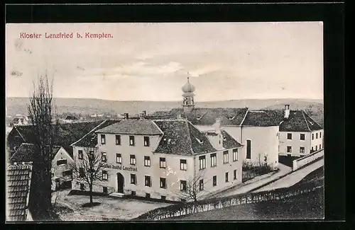 AK Kempten, Mädchen-Institut und Kloster Lenzfried aus der Vogelschau