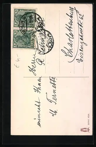 AK Osterhase mit Ostereiern