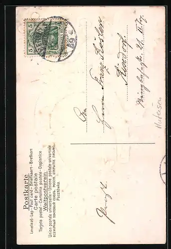 AK Seenlandschaft, Hufeisen und Veilchen