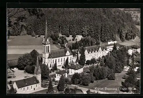 AK Dussnang, Teilansicht mit Kirche aus der Vogelschau