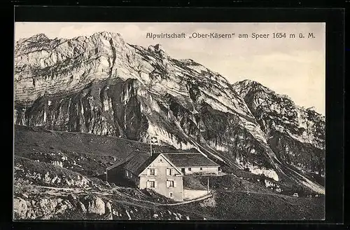 AK Amden, Berg-Speer, Gasthaus Oberkäsern am Speer