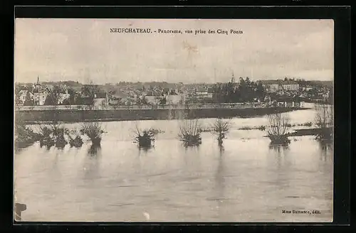 AK Neufchateau, Panorama, vue prise des Cinq Ponts