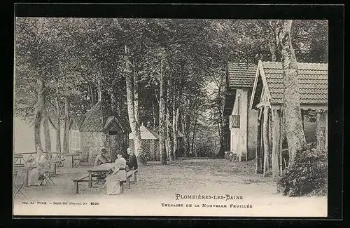 AK Plombières-les-Bains, Terrasse de la Nouveau Feuillée