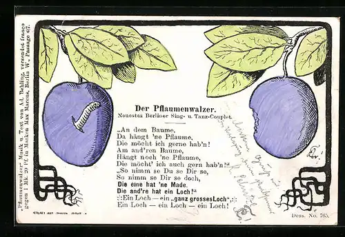 AK Die eine hat ne Made. Die andre hat ein Loch, Pflaumenwalzer