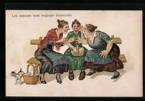 AK Les cancans sont toujours bienvenus, frauenfeindlicher Humor