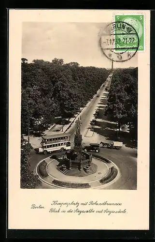 AK Berlin, Kemperplatz mit Siegesallee und Siegessäule