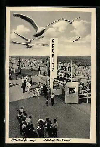 AK Grömitz /Ostsee, Blick auf den Strand