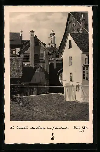 AK Lindau, Ortspartie mit alten Häusern