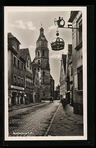 AK Weissenburg i. B., Rosenstrasse mit Andreaskirche